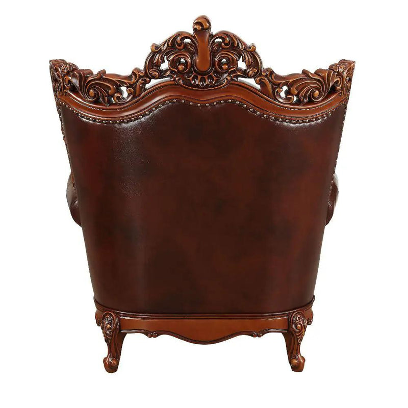 Eustoma - Chair - Cherry Top Grain Leather Match & Walnut by Unique Piece Furniture