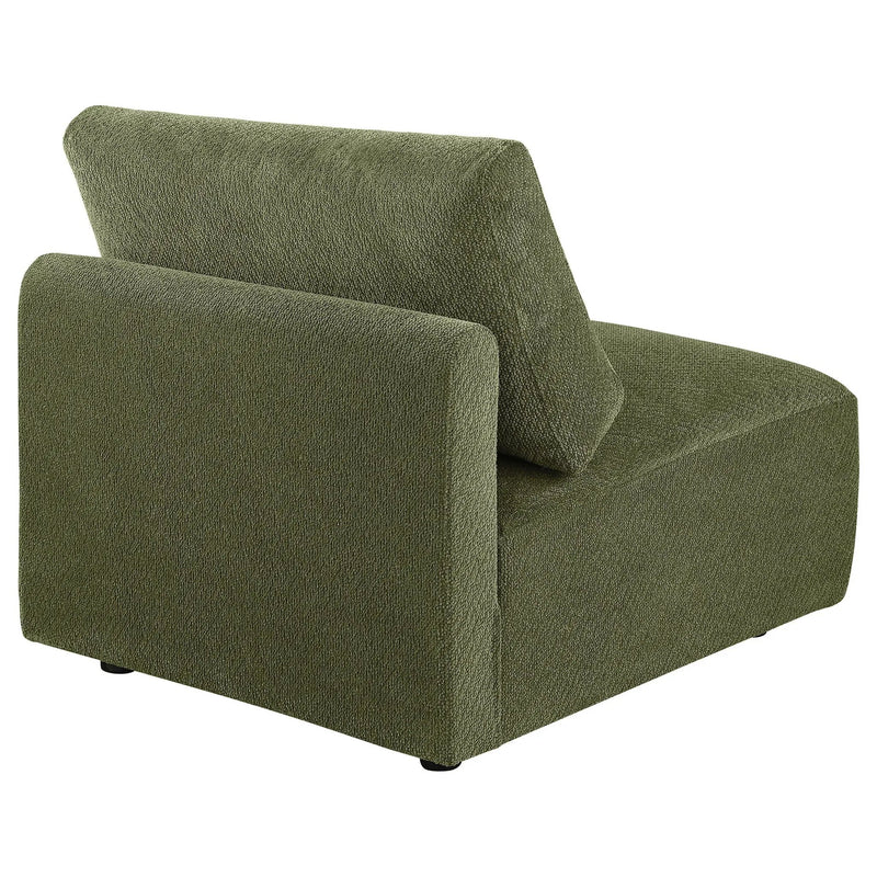 Elysia Chenille Upholstered Modular Armless Chair Green by Unique Piece Furniture