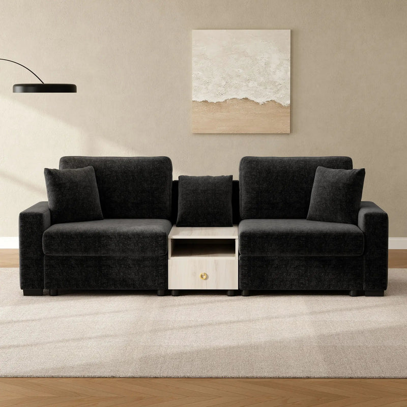 Modular Sofa Couch With Storage Armrest And Center Console by HouseOfZazla