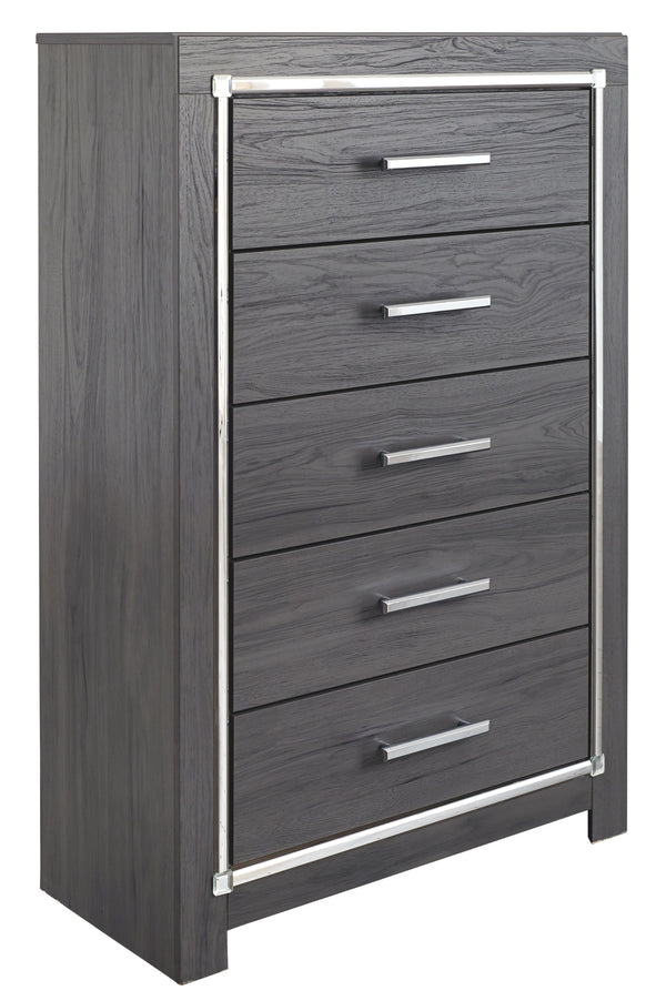 Lodanna - Five Drawer Chest - Gray