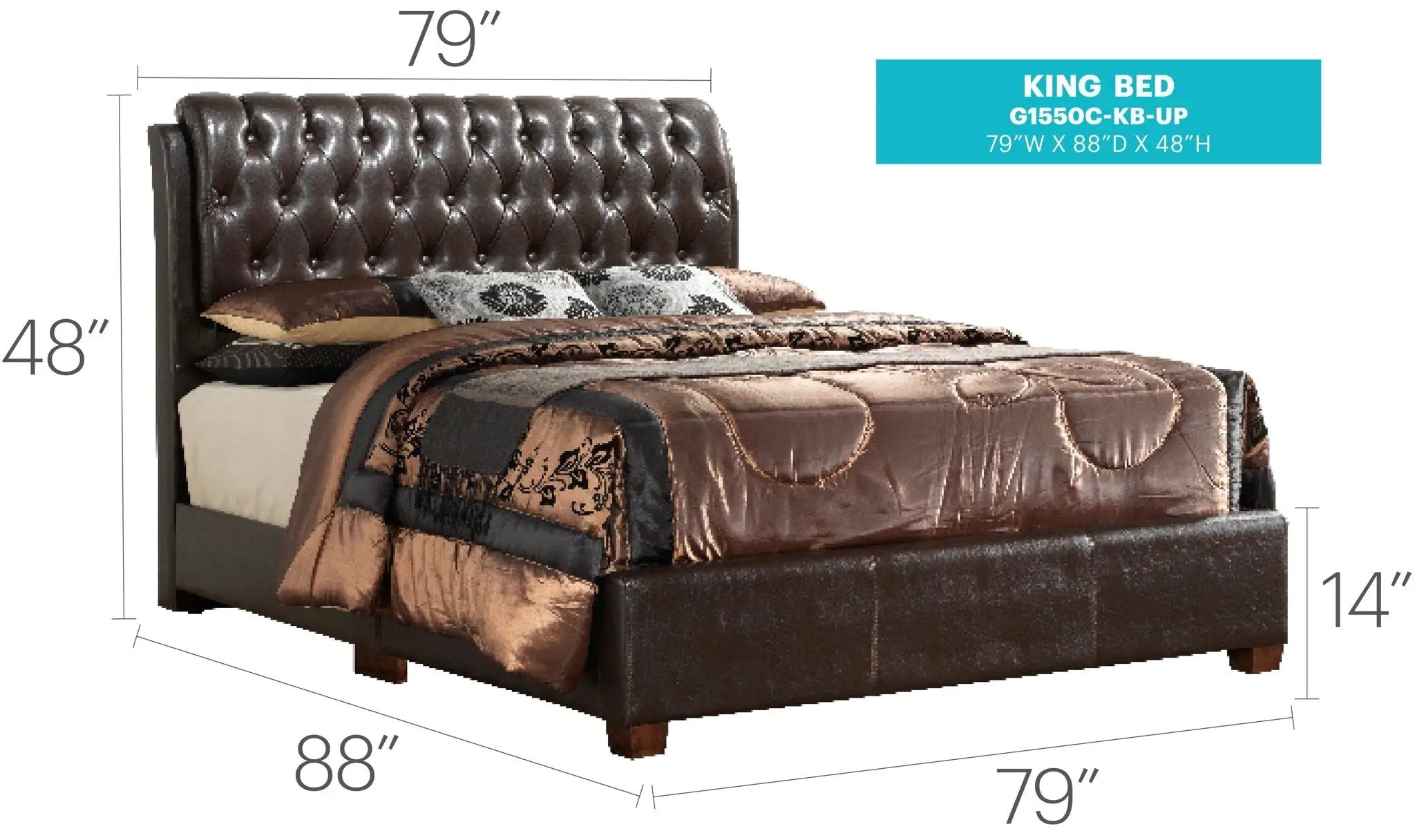 Marilla - King Bed - Dark Brown by Unique Piece Furniture