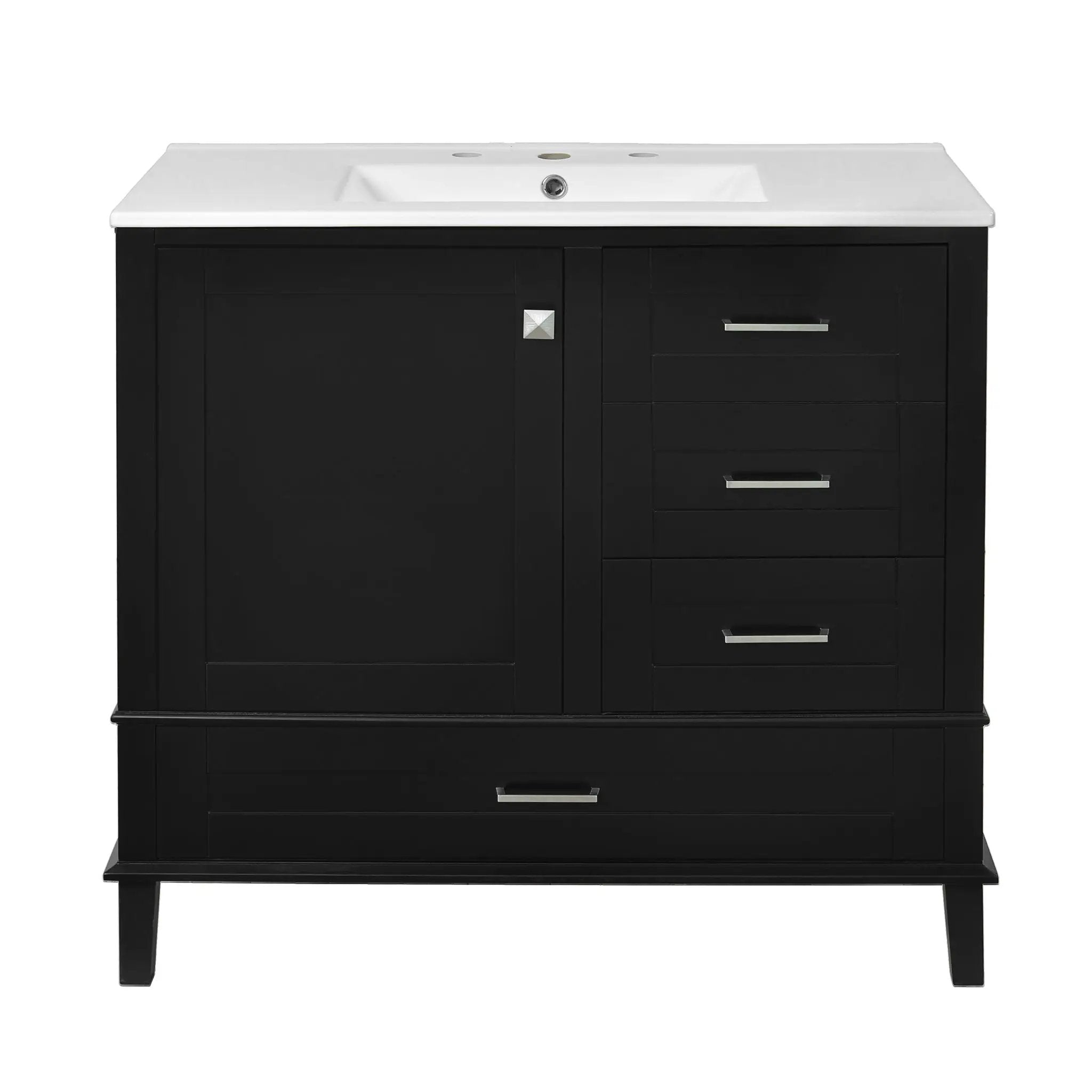 Bathroom Vanity, Modern Bathroom Cabinet With Sink Combo Set, Bathroom Storage Cabinet With A Soft Closing Door And 3 Drawers, Solid Wood Frame by Unique Piece Furniture