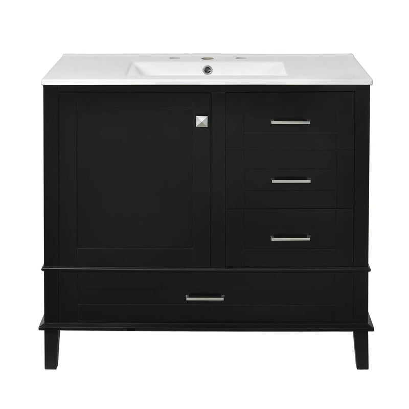 Bathroom Vanity, Modern Bathroom Cabinet With Sink Combo Set, Bathroom Storage Cabinet With A Soft Closing Door And 3 Drawers, Solid Wood Frame by Unique Piece Furniture