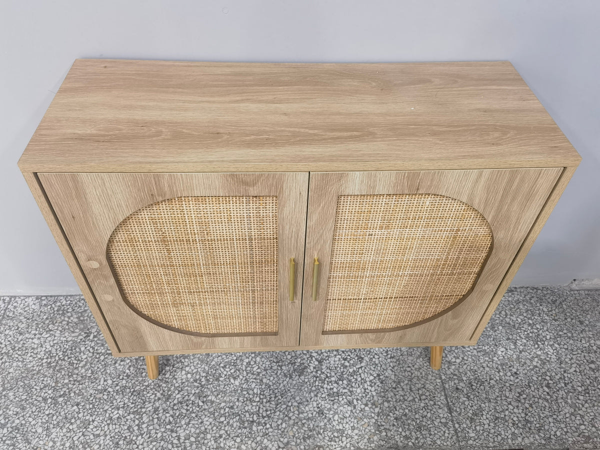 Buffet Cabinet with Storage with Modern Farmhouse Design - Black, photo 2 of 10