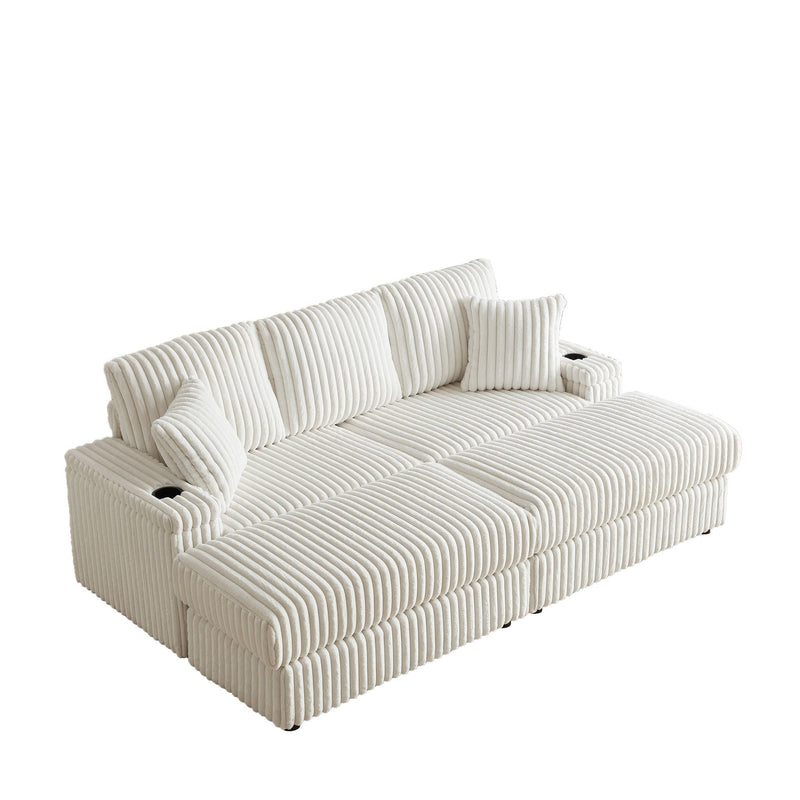 3 Seater Sofa With 2 Ottomans For Living Room by HouseOfZazla