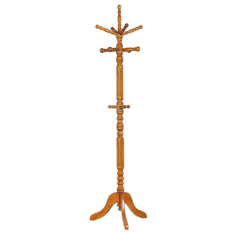 Cosman - 11 Hook Freestanding Coat Rack With Hanger - Brown by HouseOfZazla