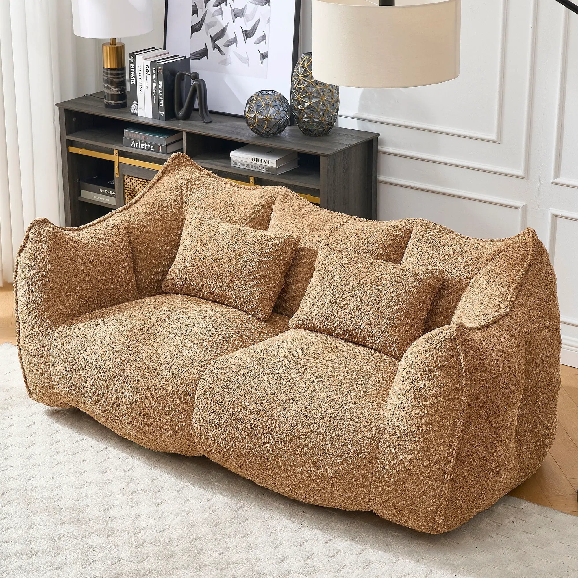 Comfortable Dual Beanbag Chair With High Resilience Foam Core For 2 People by HouseOfZazla