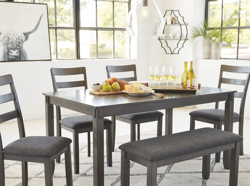 Bridson - RECT DRM Table Set (Set of 6) - Gray by Unique Piece Furniture