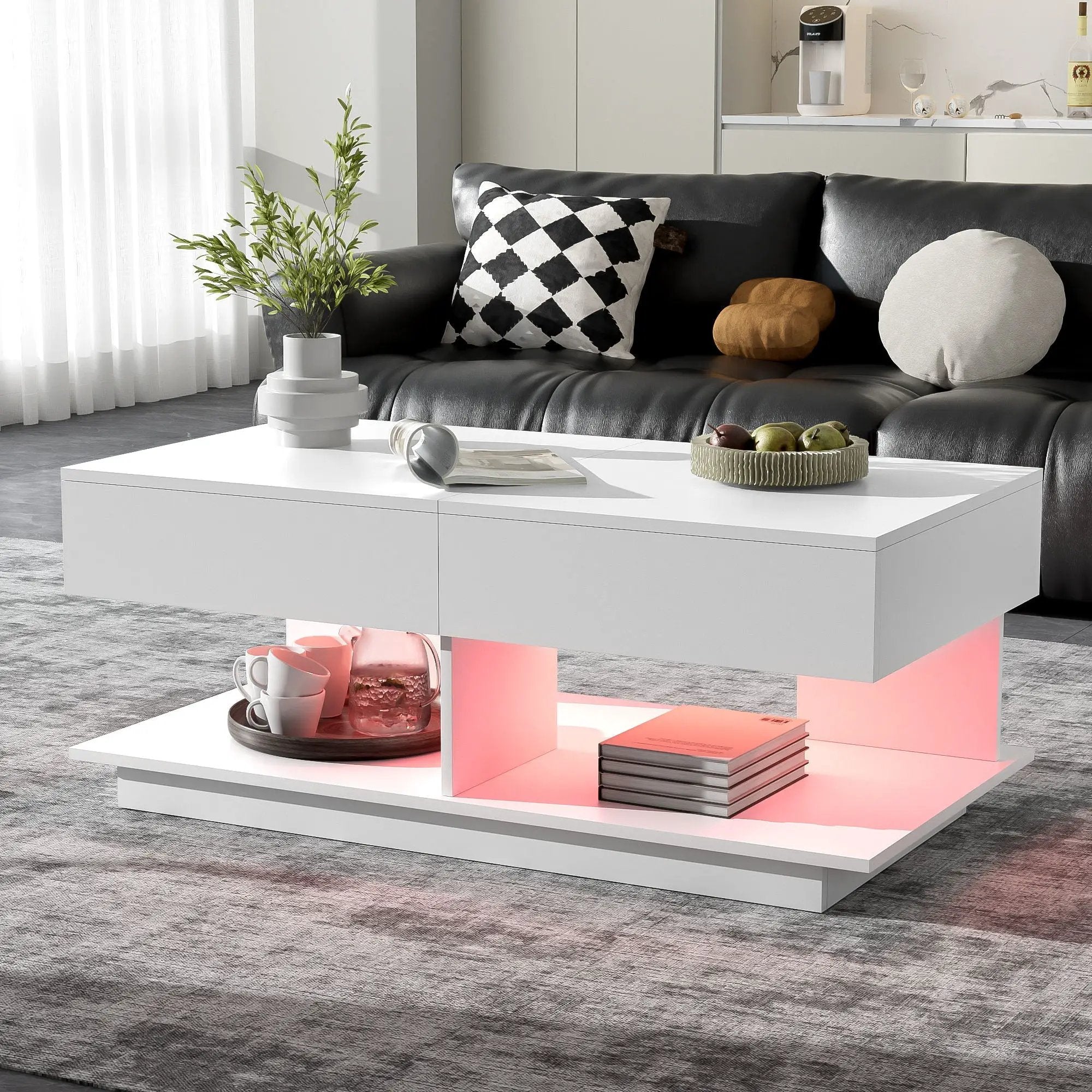 Multifunctional Adjustable Coffee Table With Hidden Storage Space For Living Room by Unique Piece Furniture