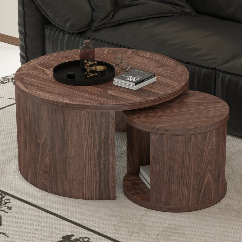 Round Nesting Coffee Table Set of 2 by HouseOfZazla