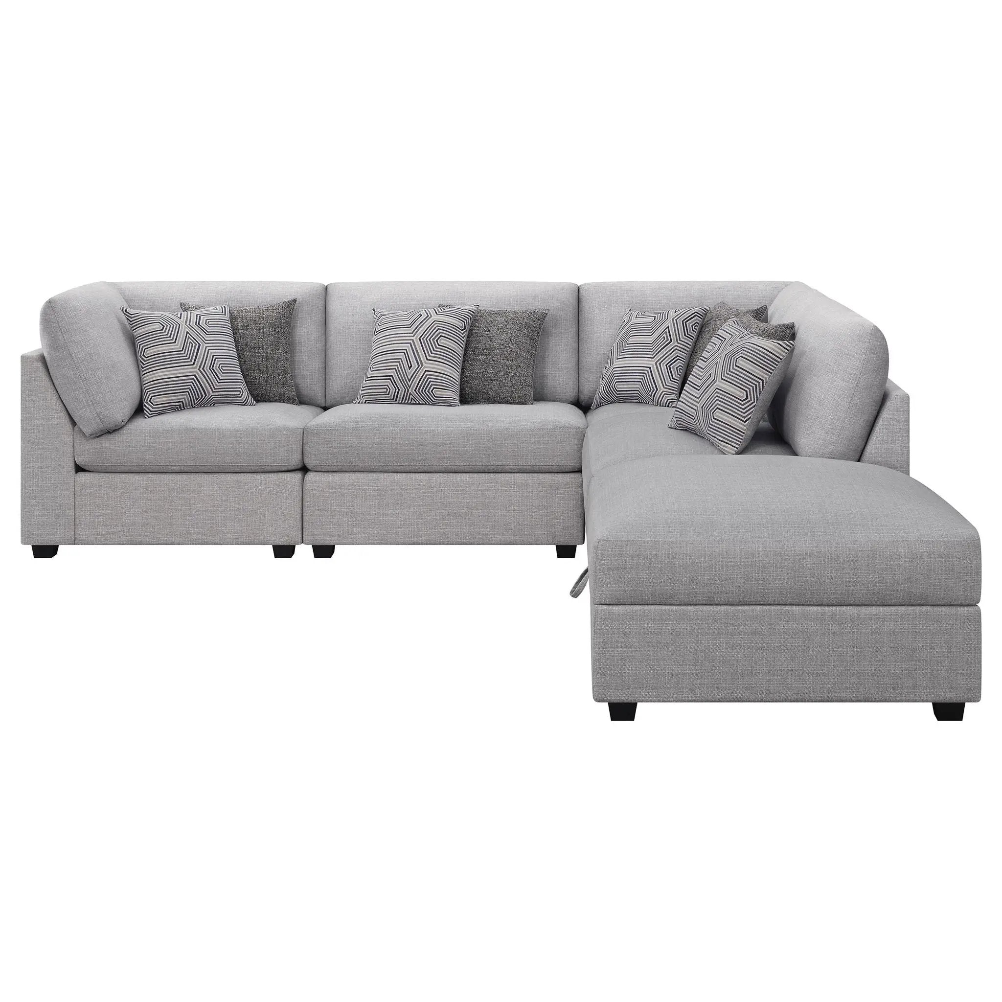 Cambria 5-piece Upholstered Modular Sectional Sofa Grey by Unique Piece Furniture