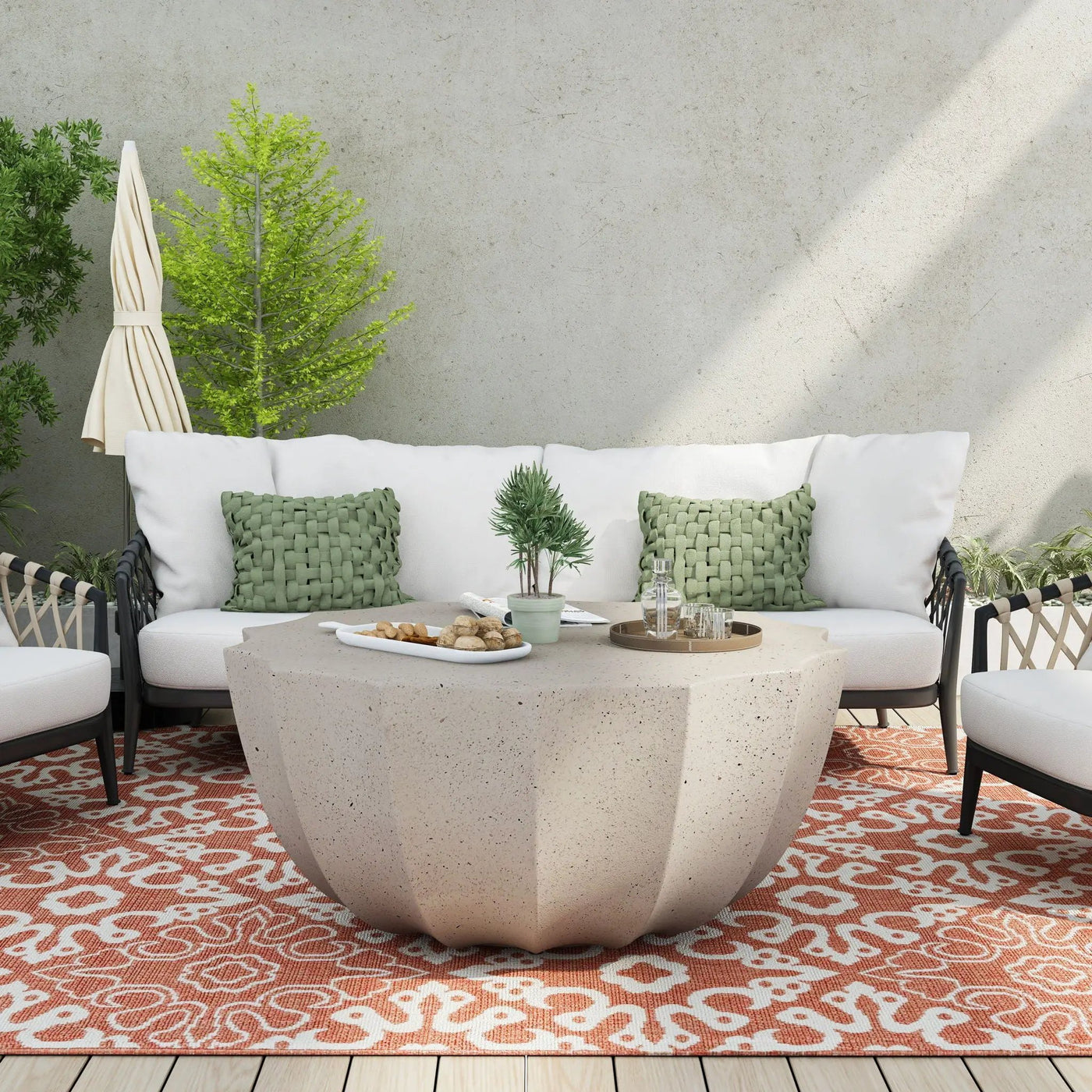 Modern Round Coffee Table For Indoor / Outdoor by HouseOfZazla