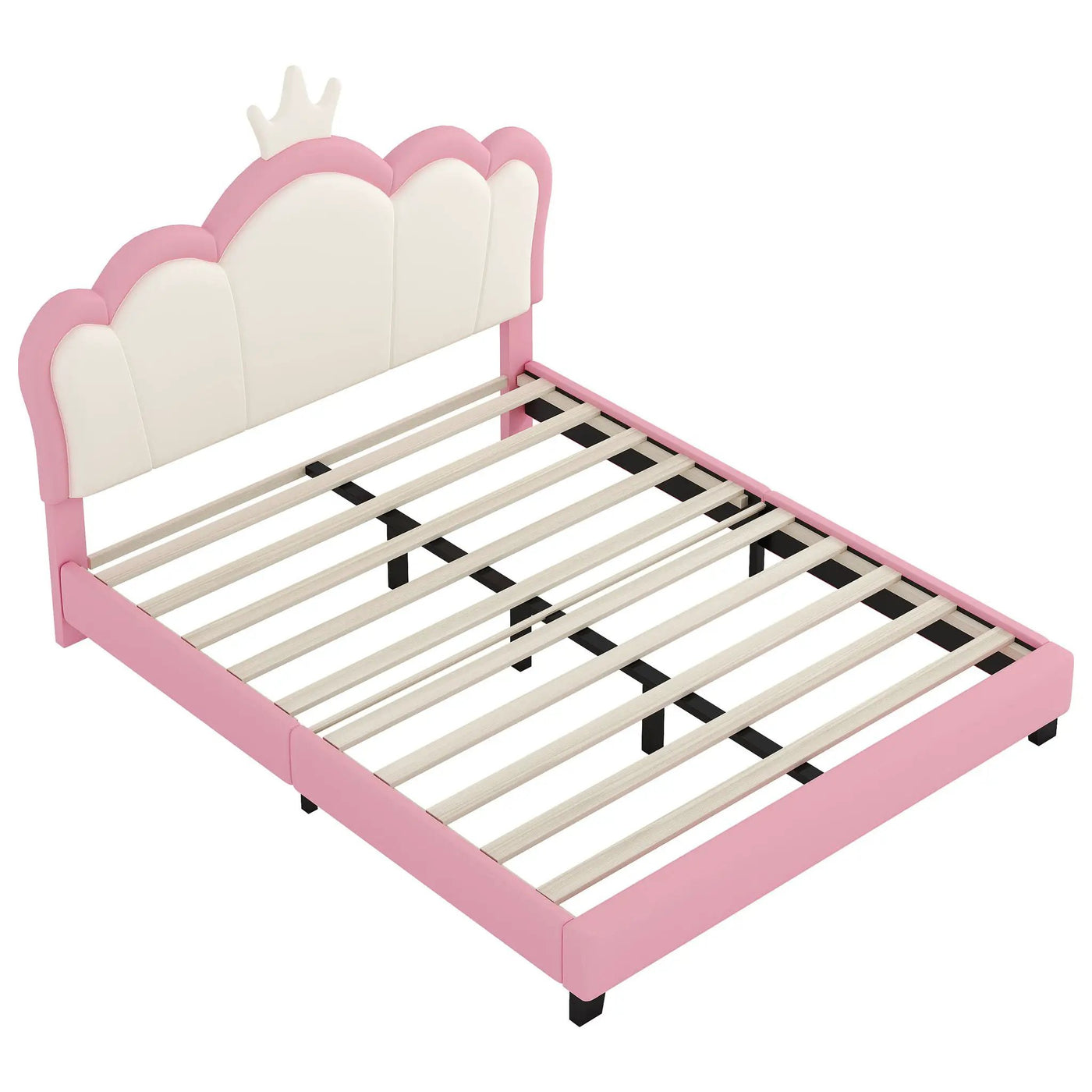 Upholstered Princess Platform Bed With Crown Headboard by HouseOfZazla