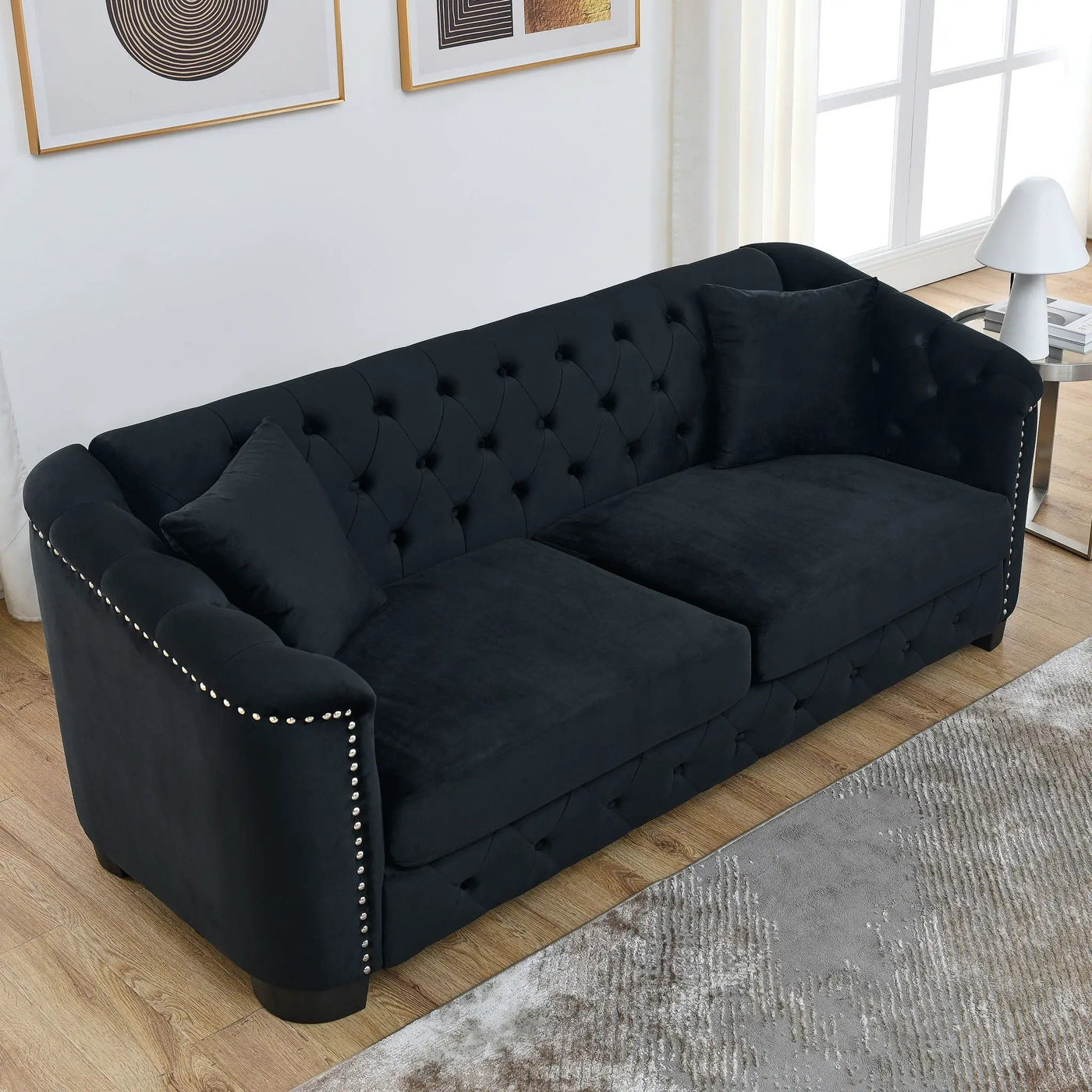 Modern Chesterfield Sofa With Tufted Backrest For Living Room by HouseOfZazla