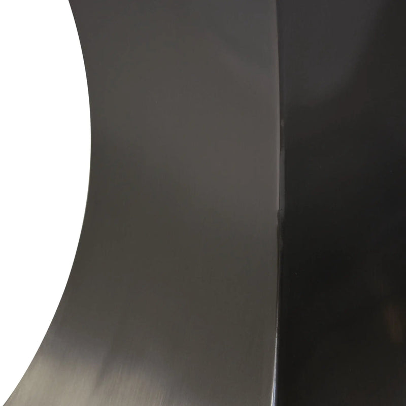 70.87" Modern Artificial Stone Crescent-Shaped Metal Legs, Can Accommodate 6-8 People - White / Black by HouseOfZazla