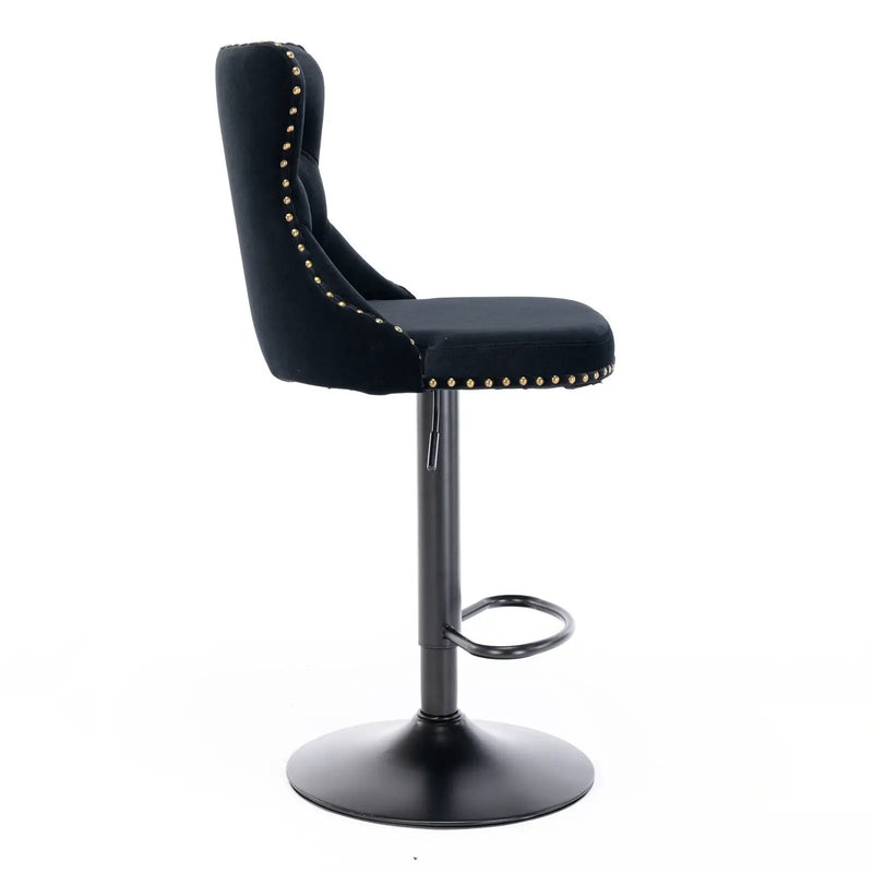 Swivel Barstools Adjusatble Seat Height, Modern Upholstered Bar Stools With Backs Comfortable Tufted For Home Pub And Kitchen Island (Set of 2) by Unique Piece Furniture