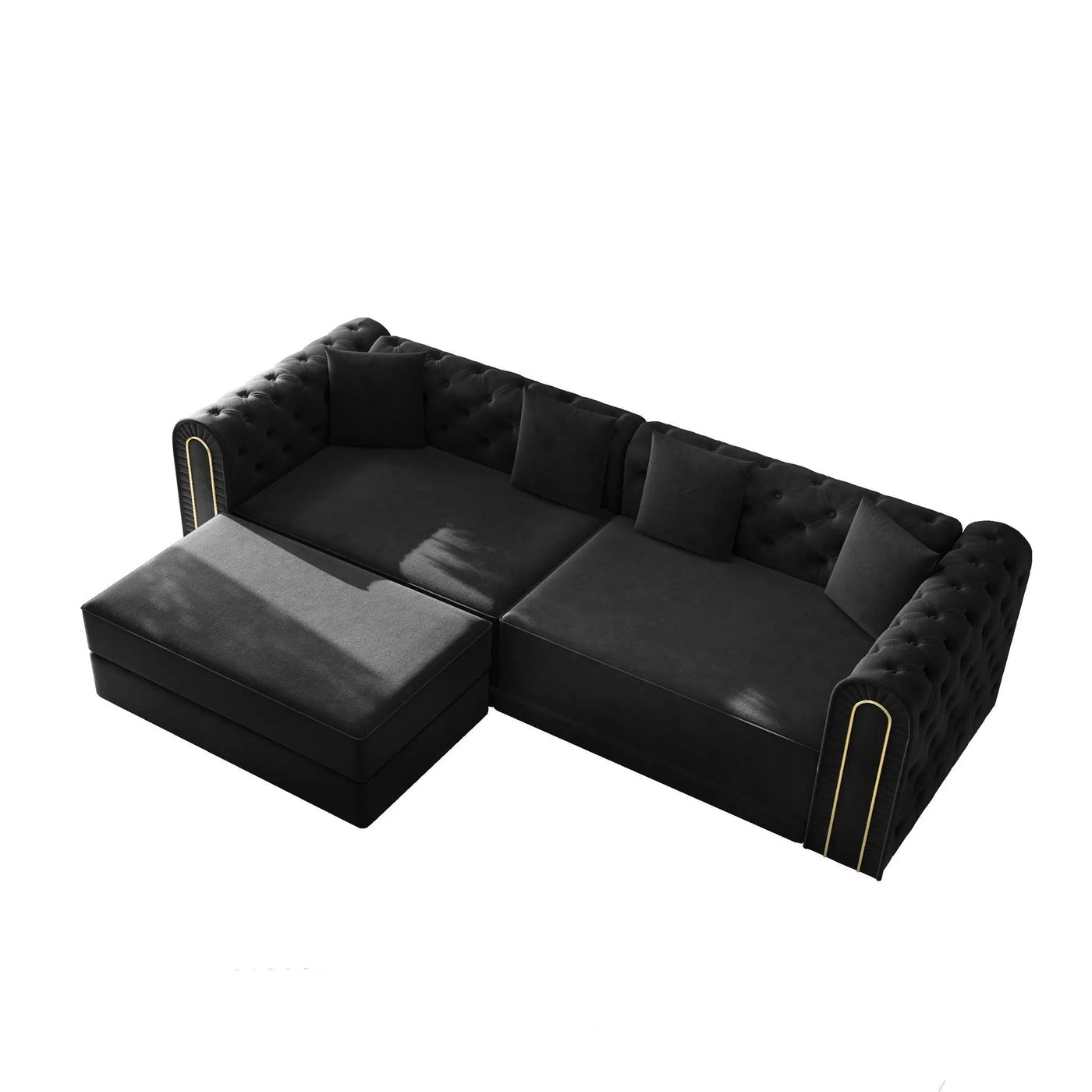 3-In-1 Convertible Sleeper Sofa With Movable Ottoman For Living Room by HouseOfZazla
