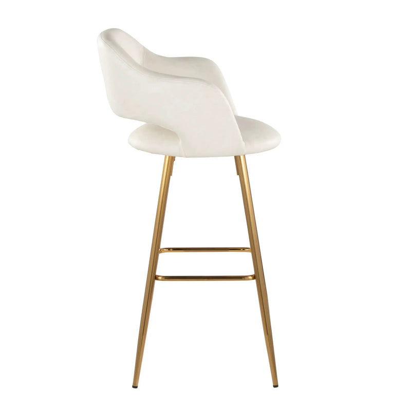 Margarite - Contemporary Fixed Height Barstool With Footrest (Set of 2) With Square by Unique Piece Furniture