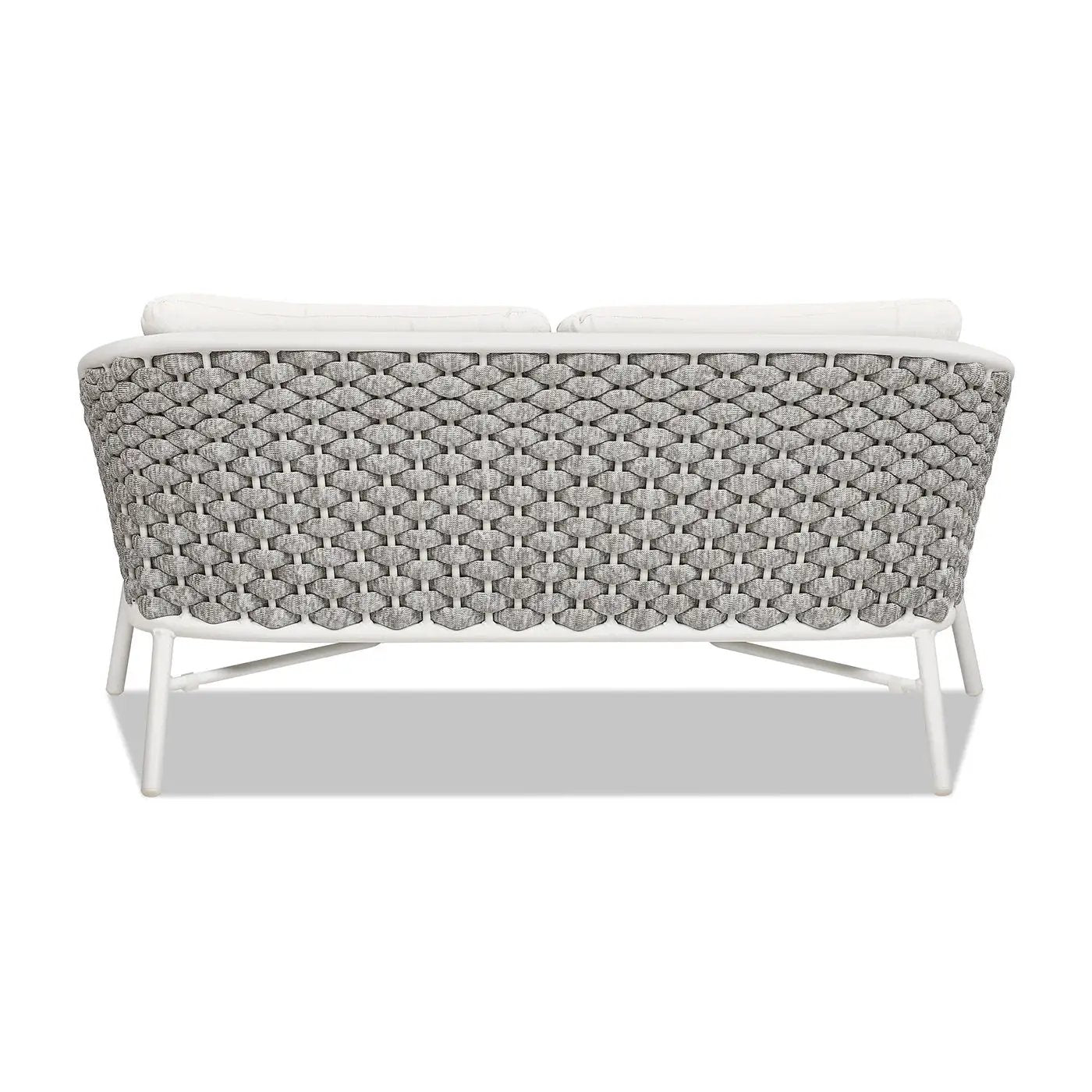 Rowan - Rope Barrel Back Patio Conversation Loveseat Sofa - Optic White by Unique Piece Furniture