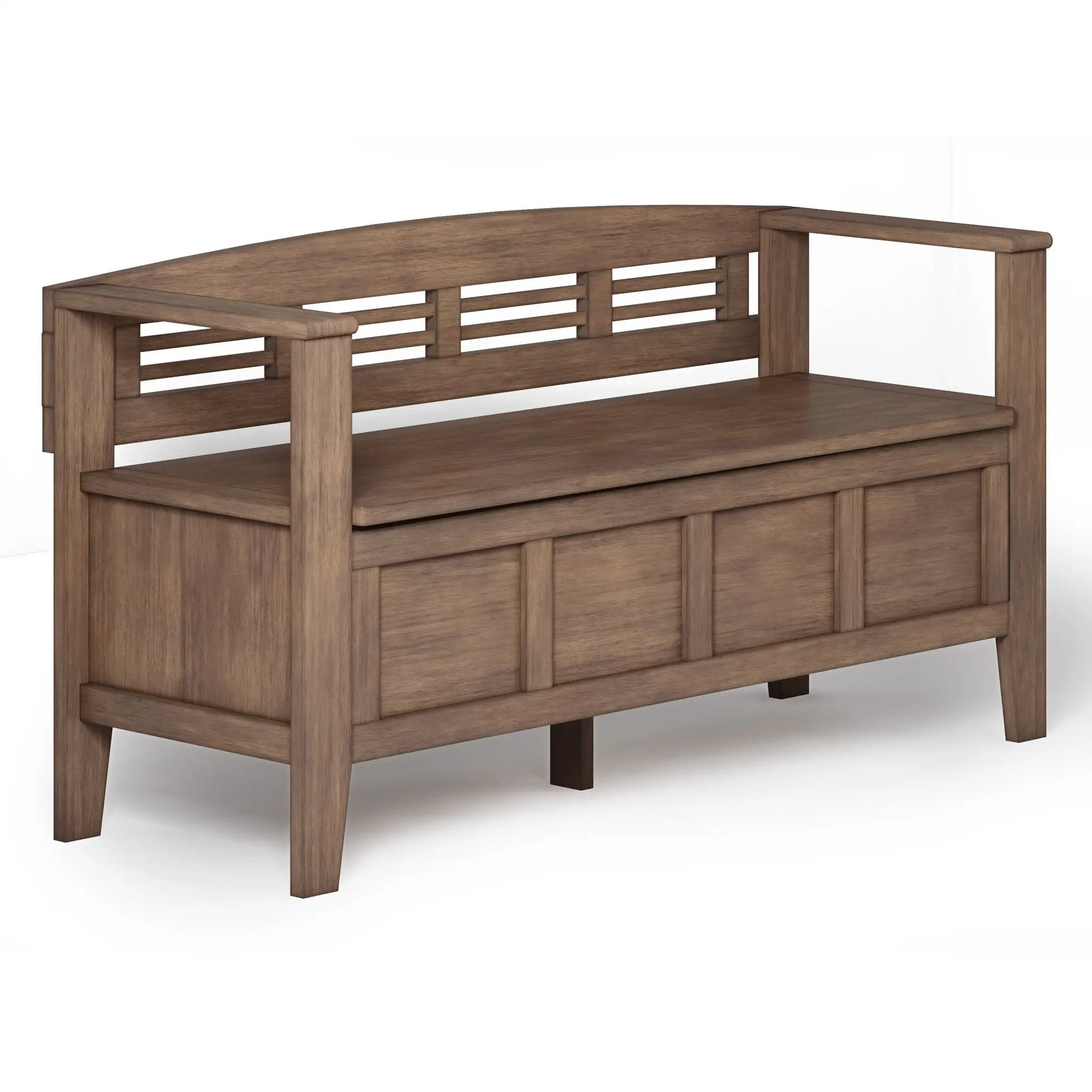 Adams - Entryway Storage Bench - Rustic Natural Aged Brown by HouseOfZazla