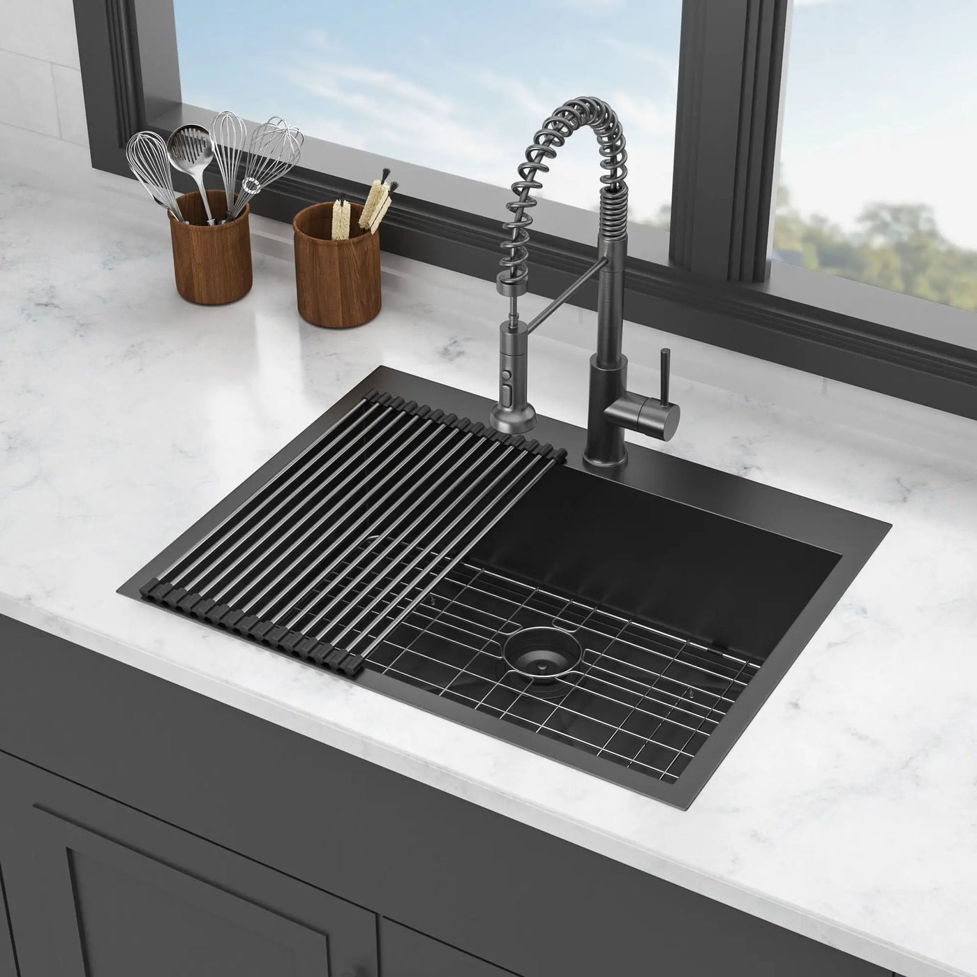 Drop In Kitchen Sink, 16 Gauge Stainless Steel, Topmount by HouseOfZazla