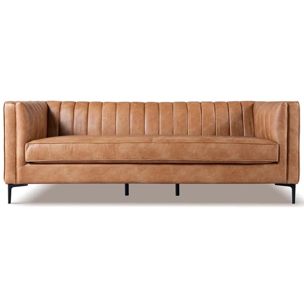 Angelina Cognac PU Leather Sofa by HouseOfZazla