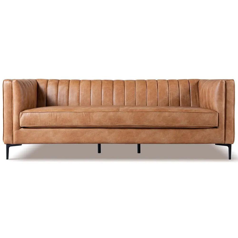 Angelina Cognac PU Leather Sofa by HouseOfZazla
