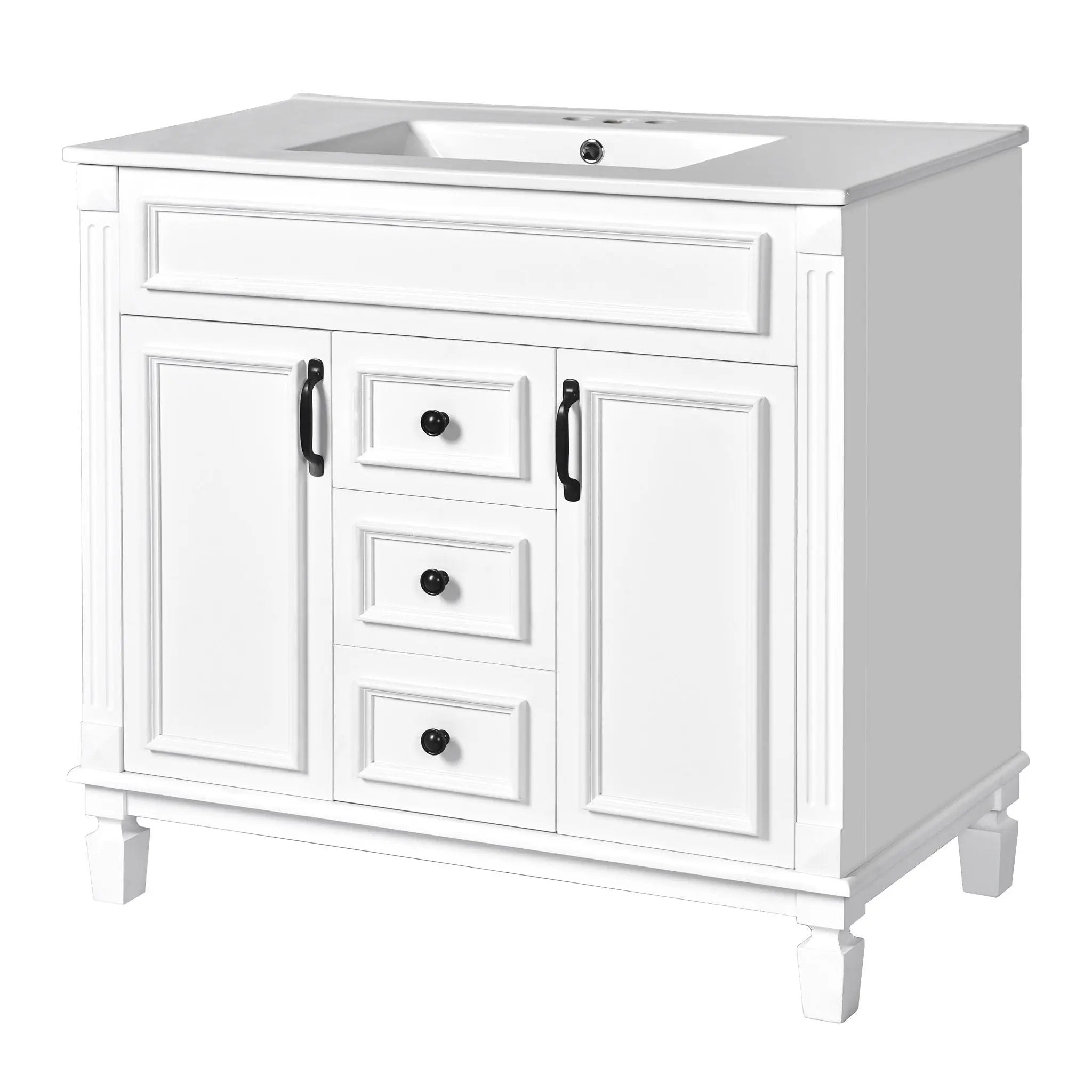 Bathroom Vanity With Top Sink, Basin On Cabinet With 2 Soft Closing Doors And 2 Drawers by Unique Piece Furniture
