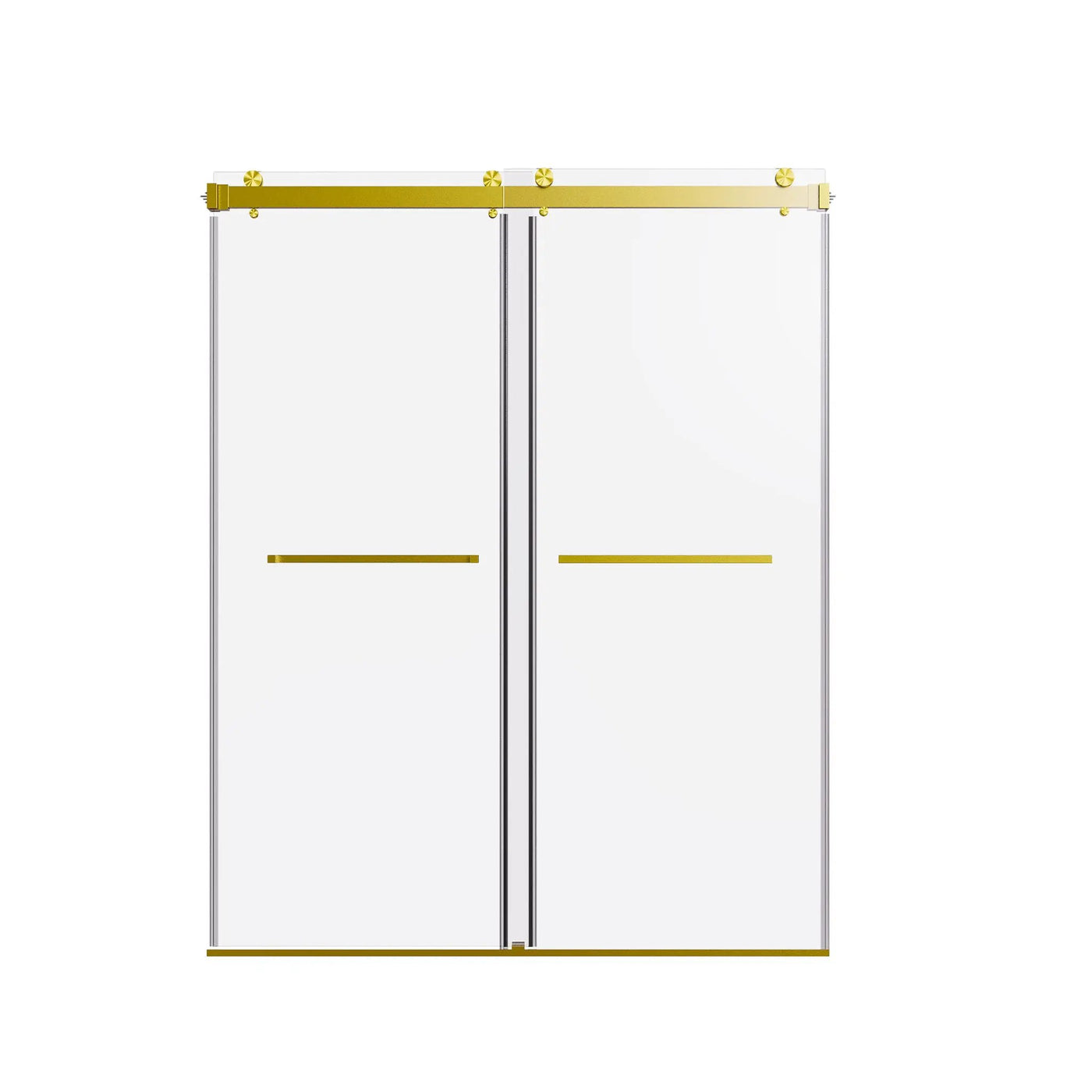Frameless Double Sliding Shower Door In, Thick Tempered Glass, Reversible Installation by HouseOfZazla