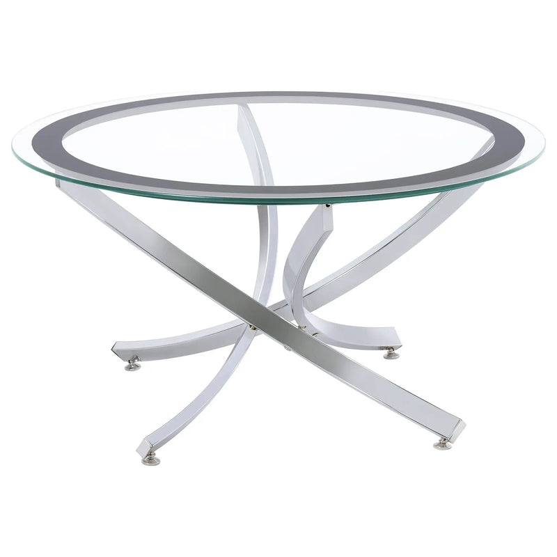 Brooke 3-piece Round Coffee and End Table Set Chrome by Unique Piece Furniture