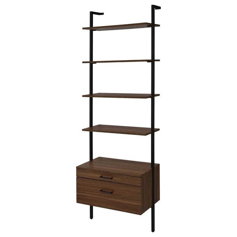 Owens 96-inch 4-shelf Storage Wall Bookshelf Walnut by Unique Piece Furniture