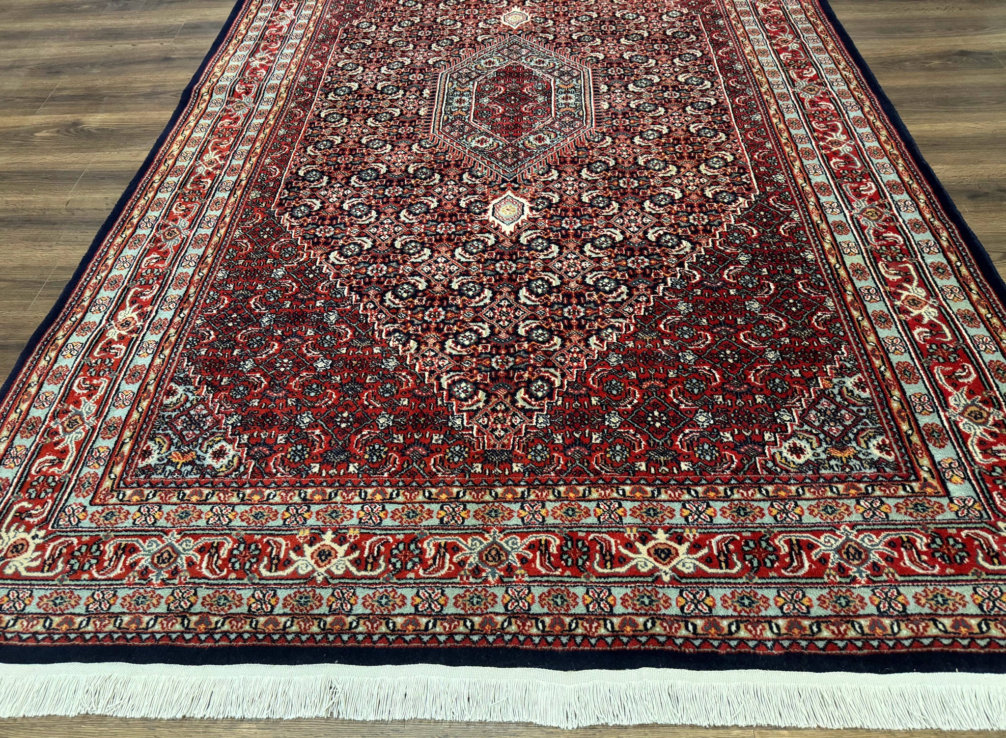 Indo Persian Bijar Rug 6x9, Hand Knotted Wool Carpet by Jewel Rugs