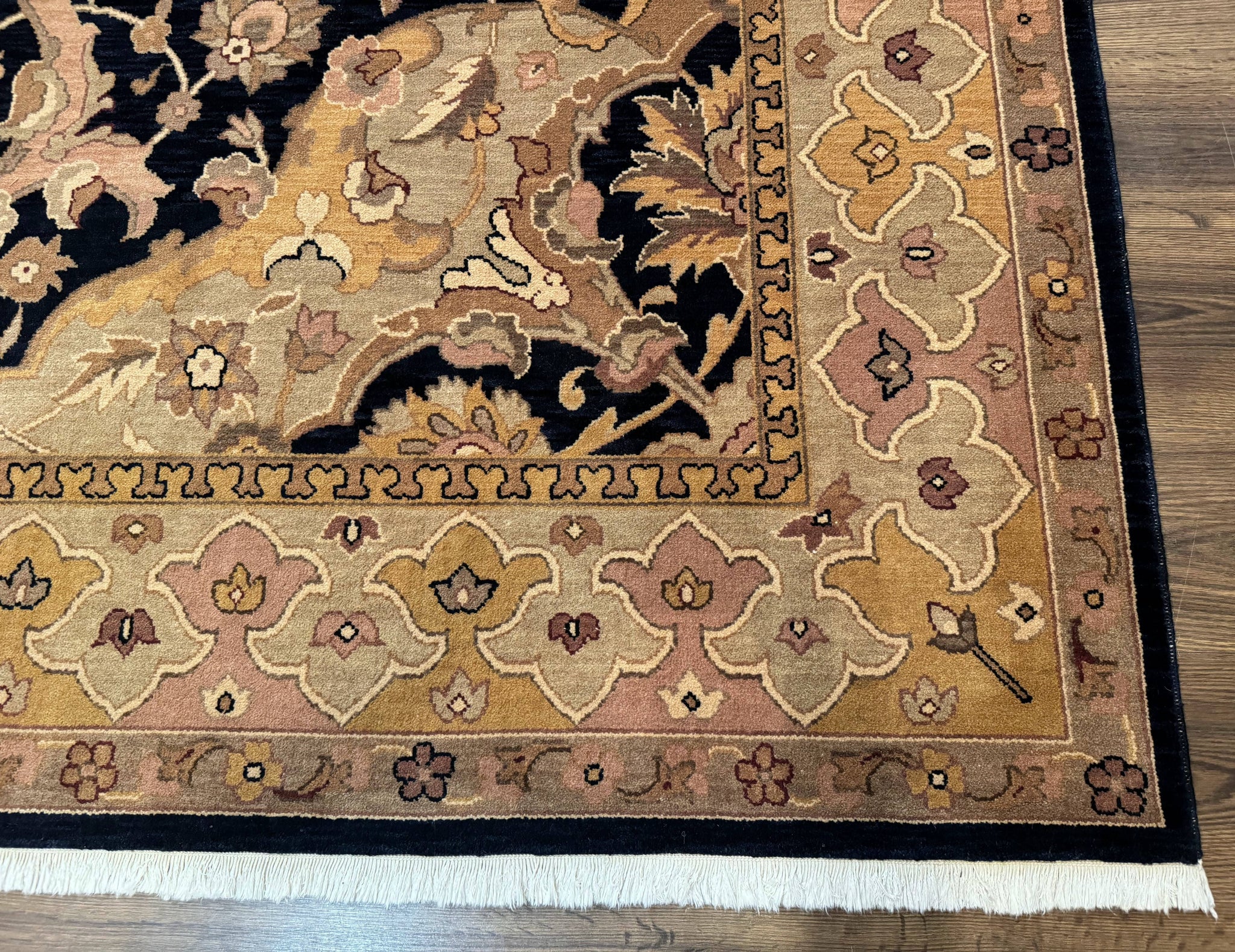 Handmade Wool Rug 8x10, Black & Dark Beige, Nourison, Traditional Rug by Jewel Rugs