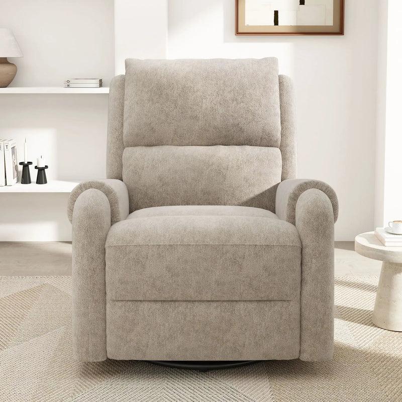 Manual Recliner Massage Chair With Swivel Rocker, 8 Massage Modes, Side Storage Pocket by Unique Piece Furniture