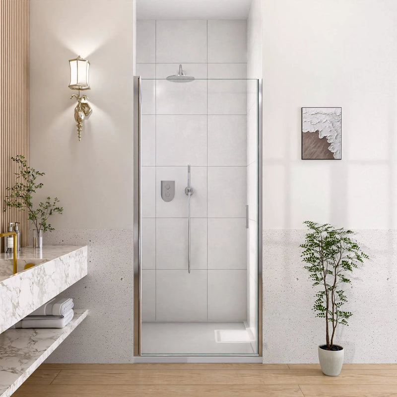34" W x 72" H Semi-Frameless Circular Pivot Shower Door by HouseOfZazla