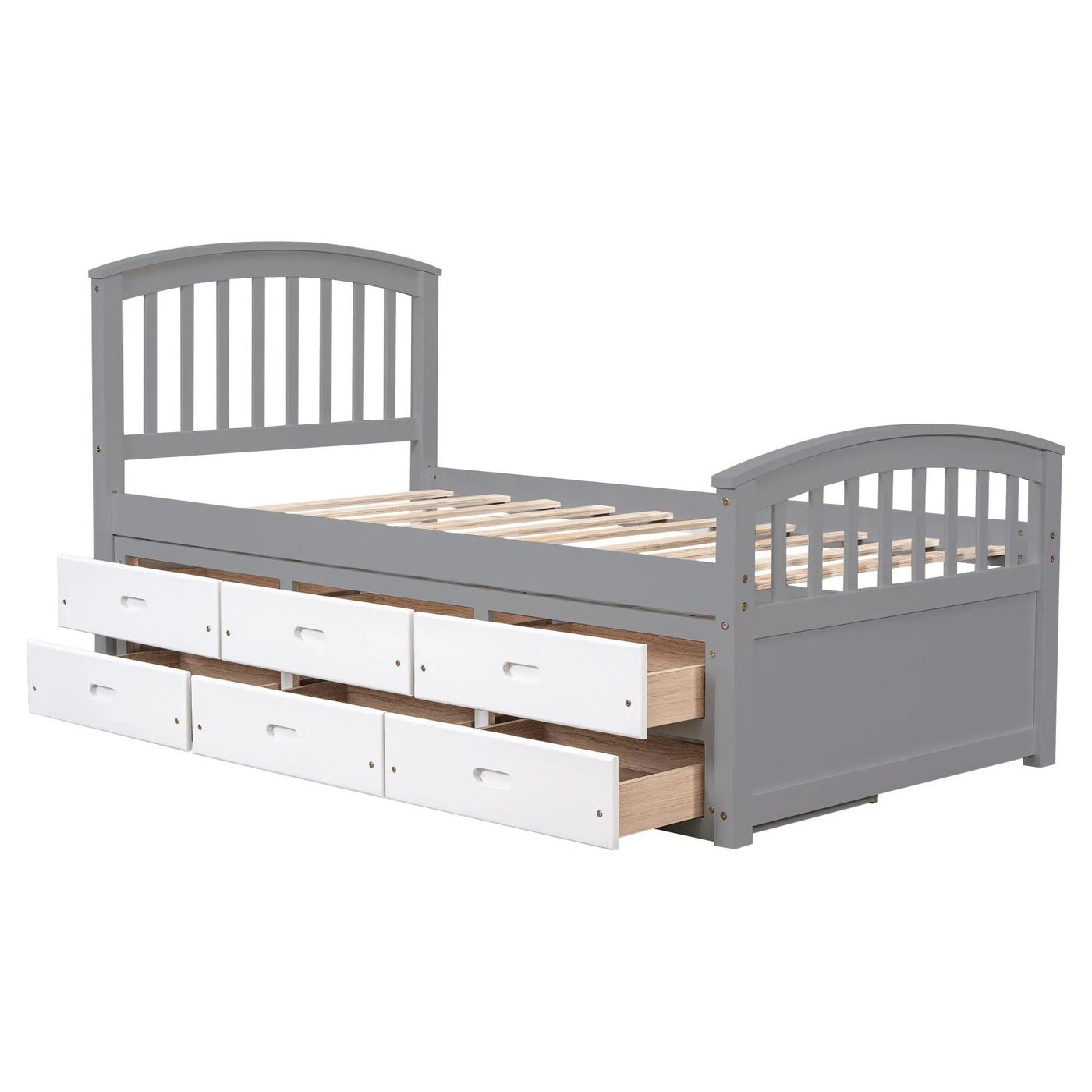 Platform Storage Bed Solid Wood Bed With 6 Drawers by HouseOfZazla