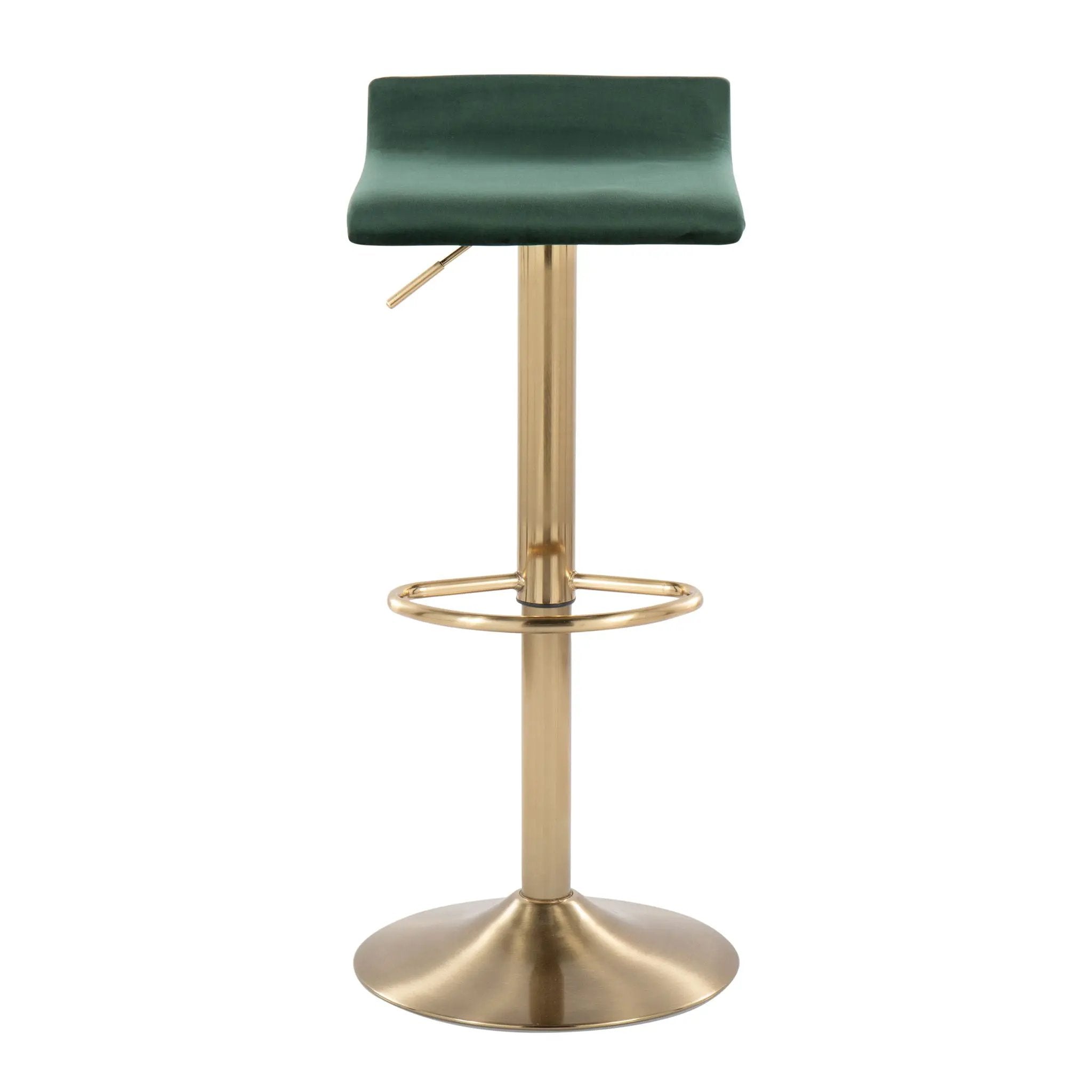 Ale - Contemporary Adjustable Height Barstool With Swivel With Oval Footrest (Set of 2) by HouseOfZazla