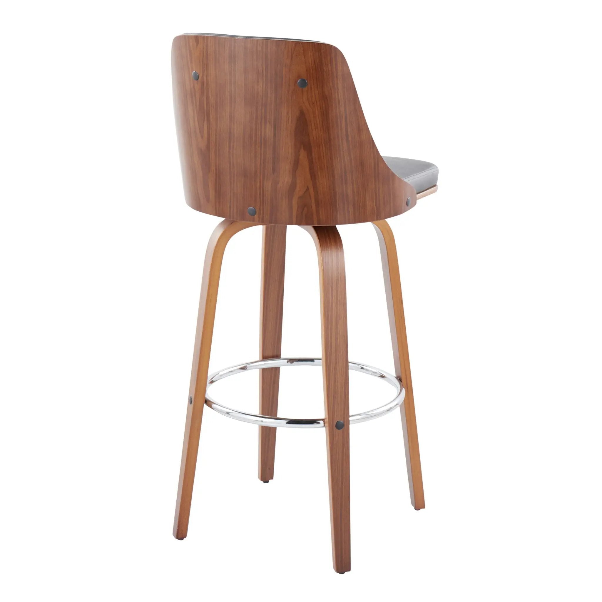 Gianna - Mid Century Modern Fixed Height Barstool With Swivel With Round Footrest (Set of 2) by Unique Piece Furniture
