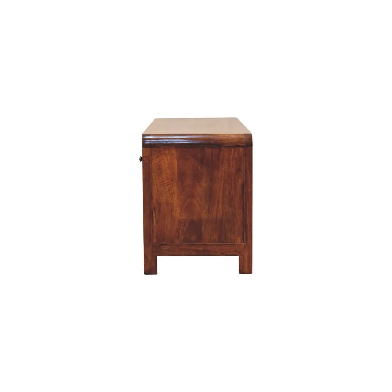 Solid Wood Aspen Media Unit, 3-Drawers, Open Slot, Chestnut by HouseOfZazla
