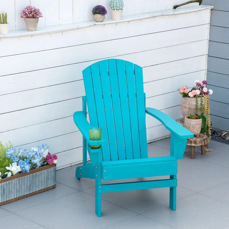 Classic Wood Adirondack Chair with Cupholder by HouseOfZazla
