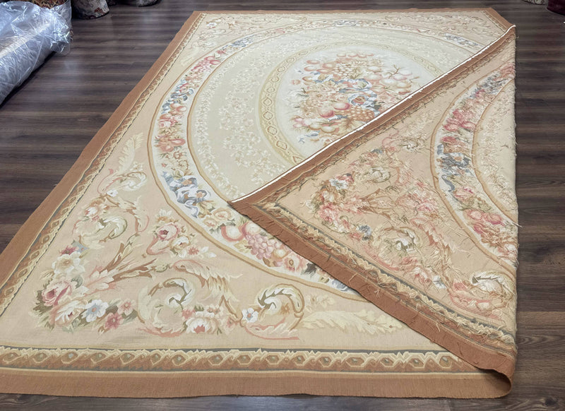 Aubusson Rug 9x12, French European Design, Floral, Elegant by Jewel Rugs
