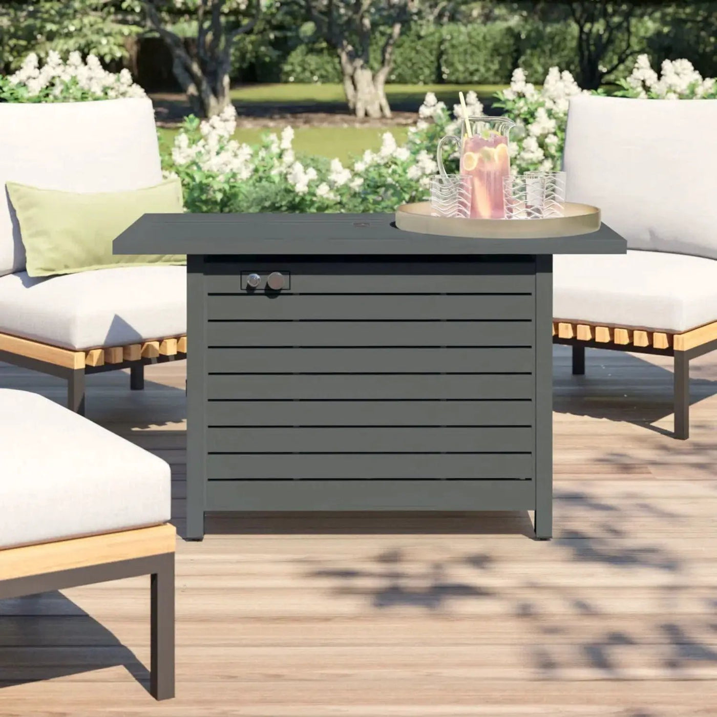 Outdoor Fire Pit Table With Lid Fuel Versatility by HouseOfZazla