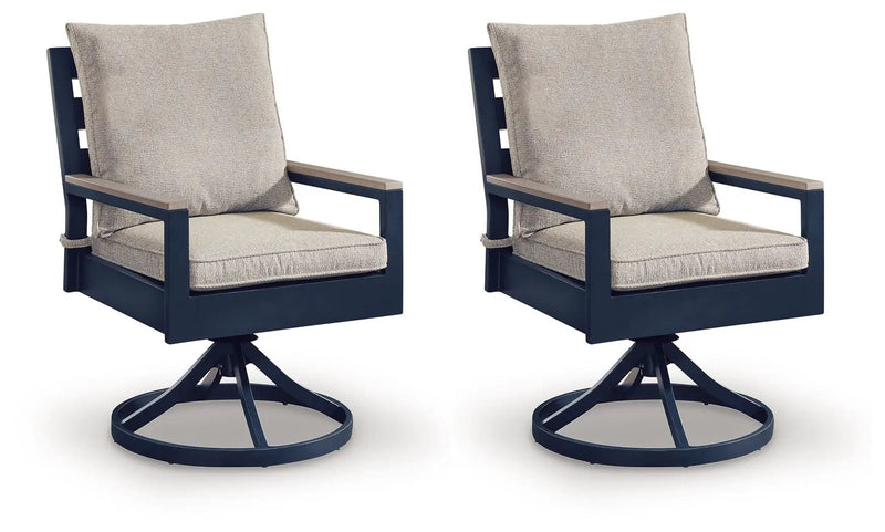 East Beach - Swivel Chair With Cushion (Set of 2) - Blue by Unique Piece Furniture