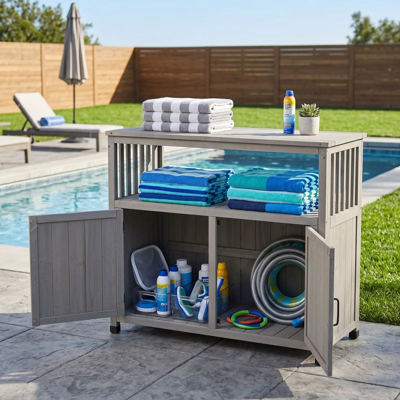 Patio Bar Table Set With Storage by HouseOfZazla