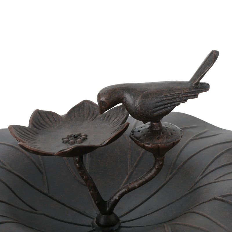 Lancaster Outdoor Aluminum and Iron Top Bird Bath with Iron Base, Bronze by HouseOfZazla