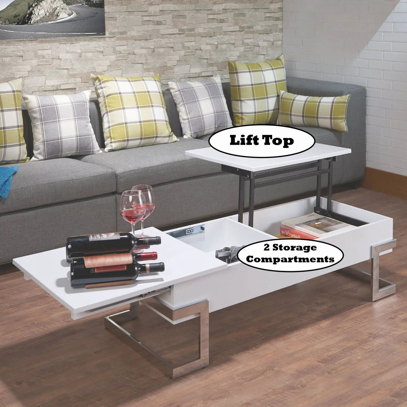 Calmam - High Gloss Coffee Table With Lift Top by Unique Piece Furniture