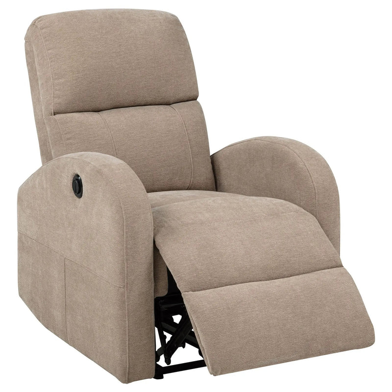 Grant Fabric Upholstered Power Recliner Chair Camel by Unique Piece Furniture