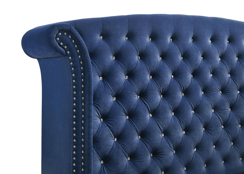 Melody Upholstered California King Wingback Bed Pacific Blue by Unique Piece Furniture