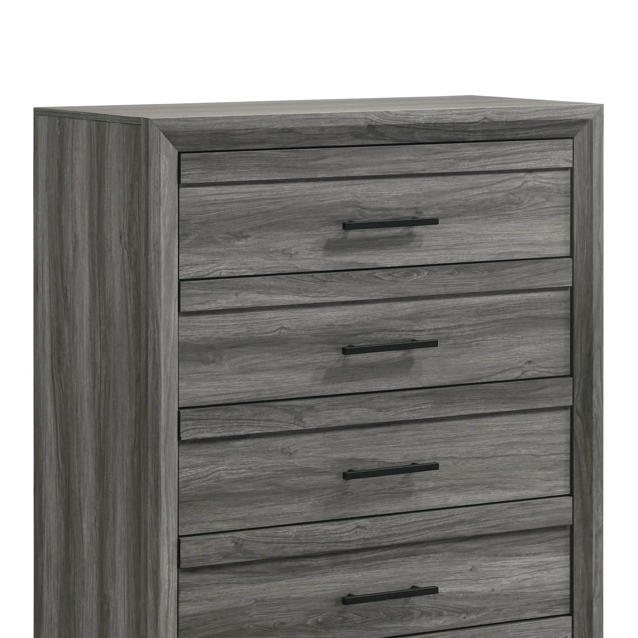 Denver - 5 Drawer Chest - Gray by HouseOfZazla