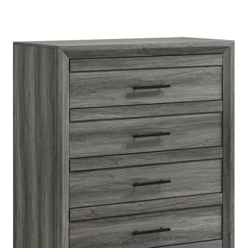 Denver - 5 Drawer Chest - Gray by HouseOfZazla